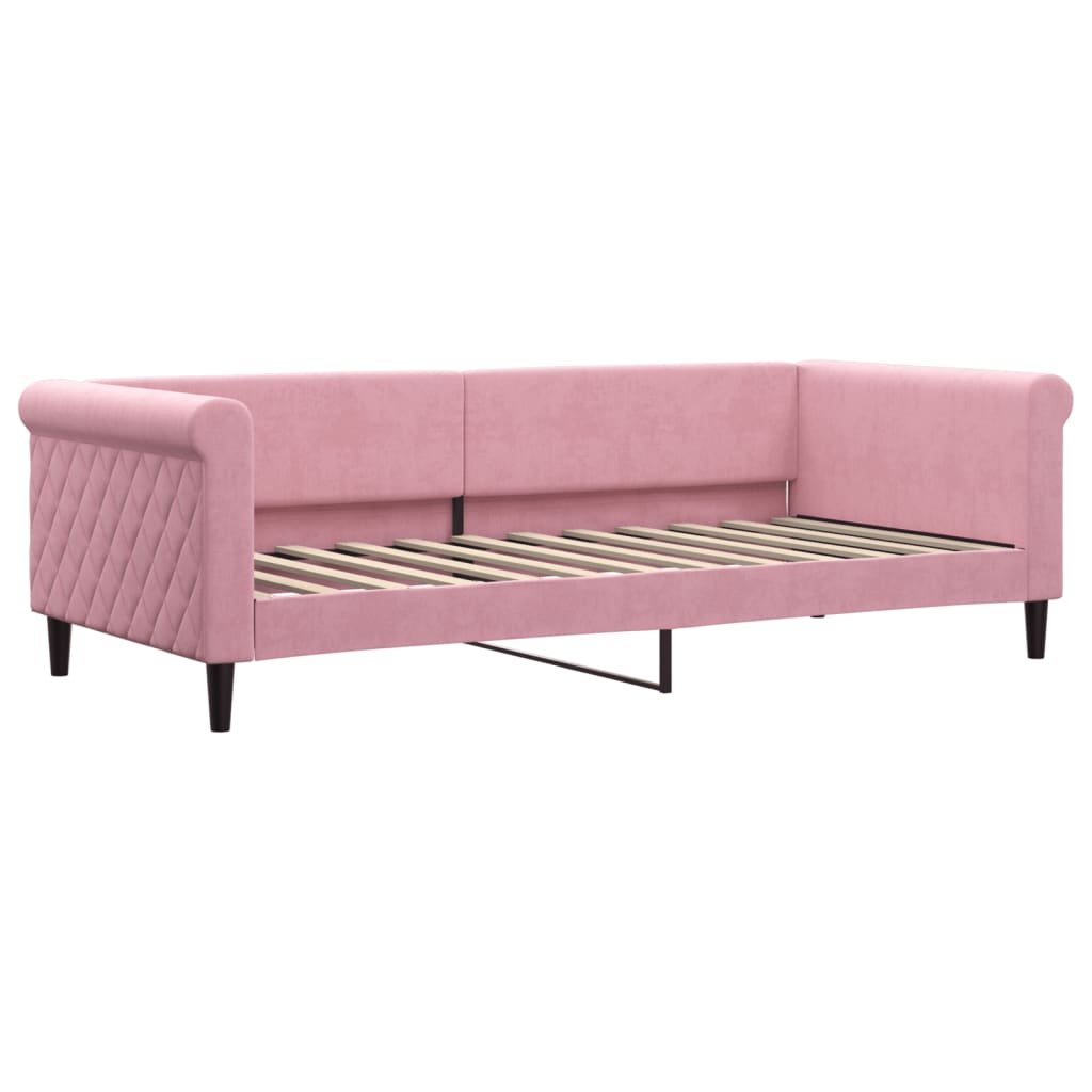 vidaXL Sofa rozsuwana, różowa, 90x200 cm, aksamit