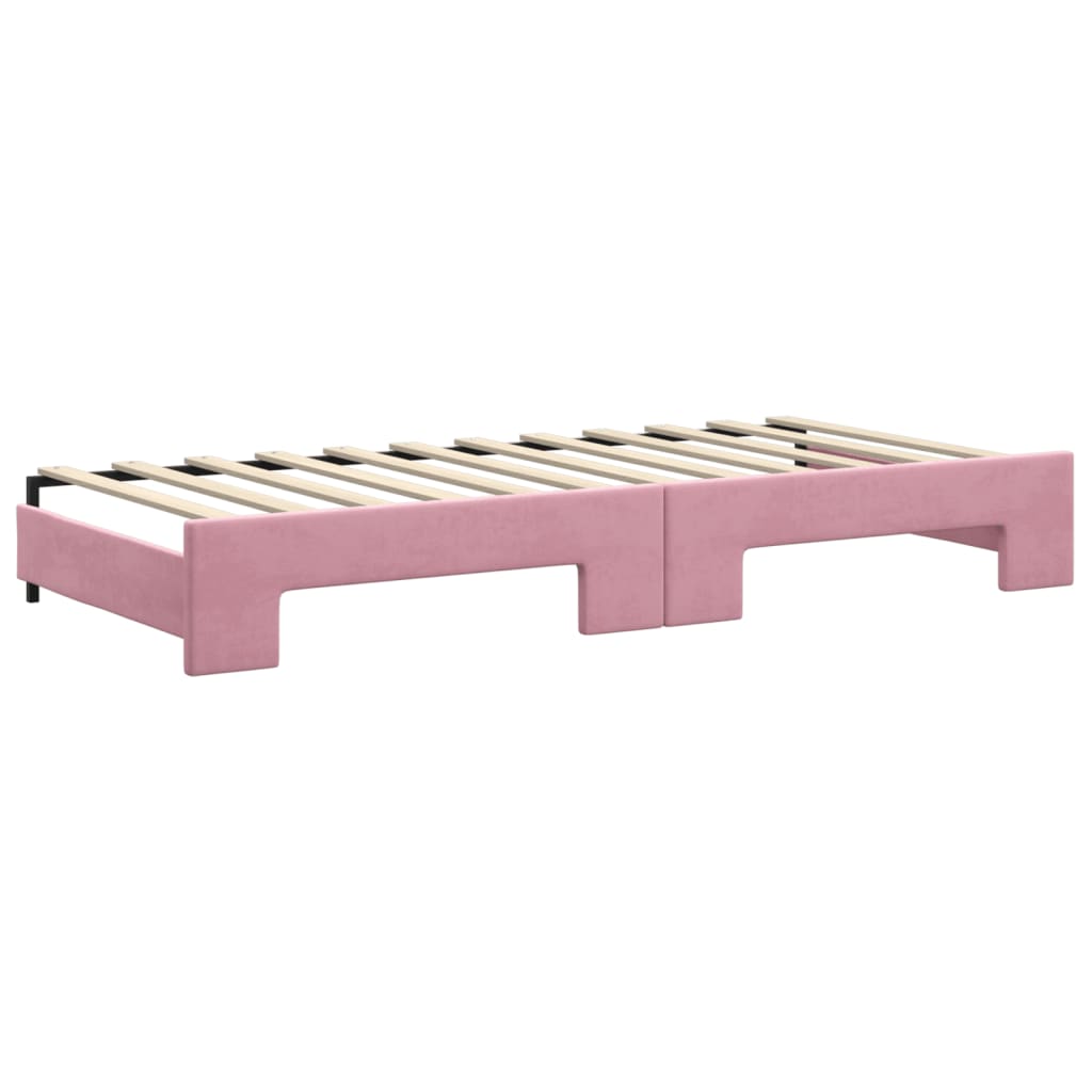 vidaXL Sofa rozsuwana, różowa, 90x200 cm, aksamit