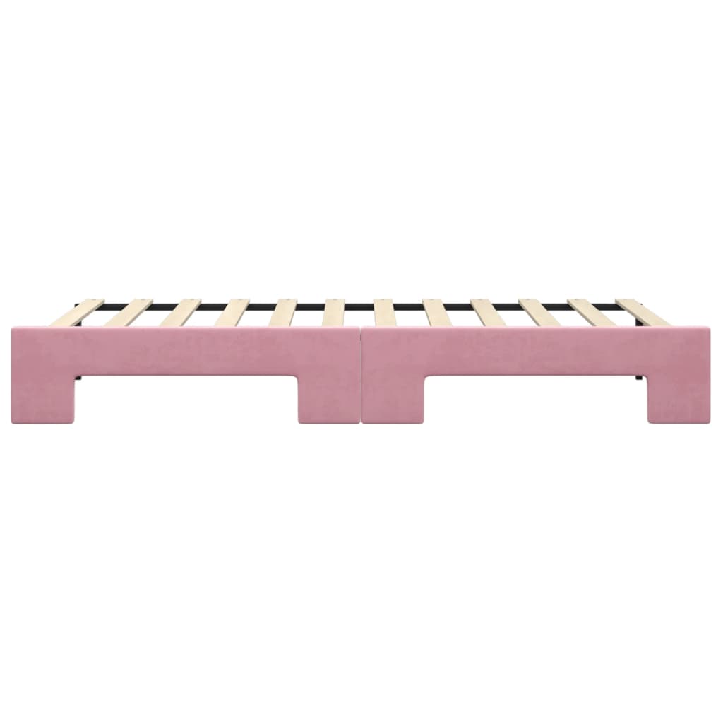 vidaXL Sofa rozsuwana, różowa, 90x200 cm, aksamit