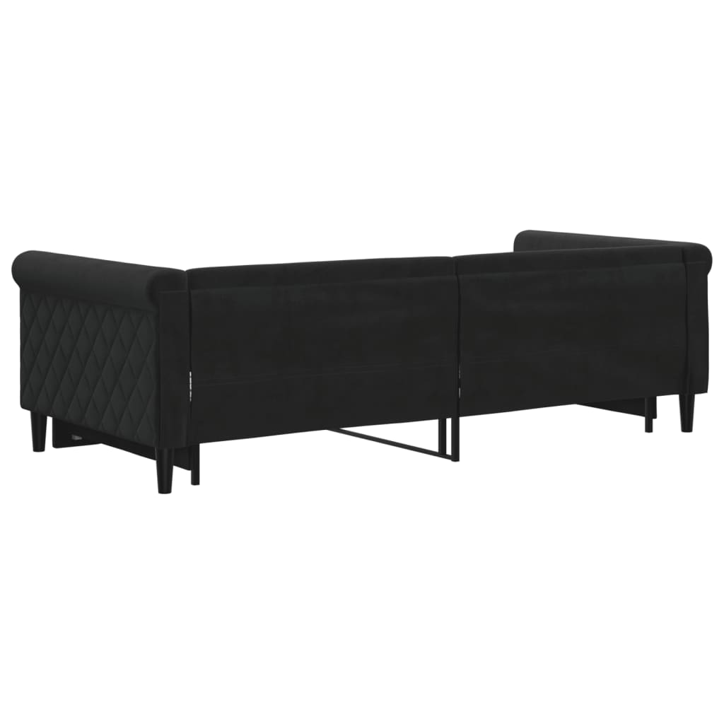 vidaXL Sofa rozsuwana, czarna, 90x200 cm, aksamit