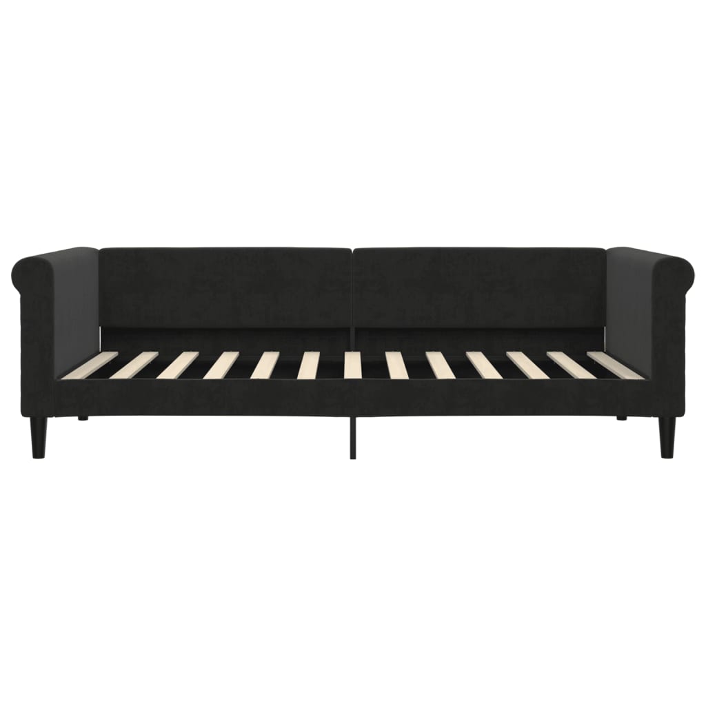 vidaXL Sofa rozsuwana, czarna, 90x200 cm, aksamit