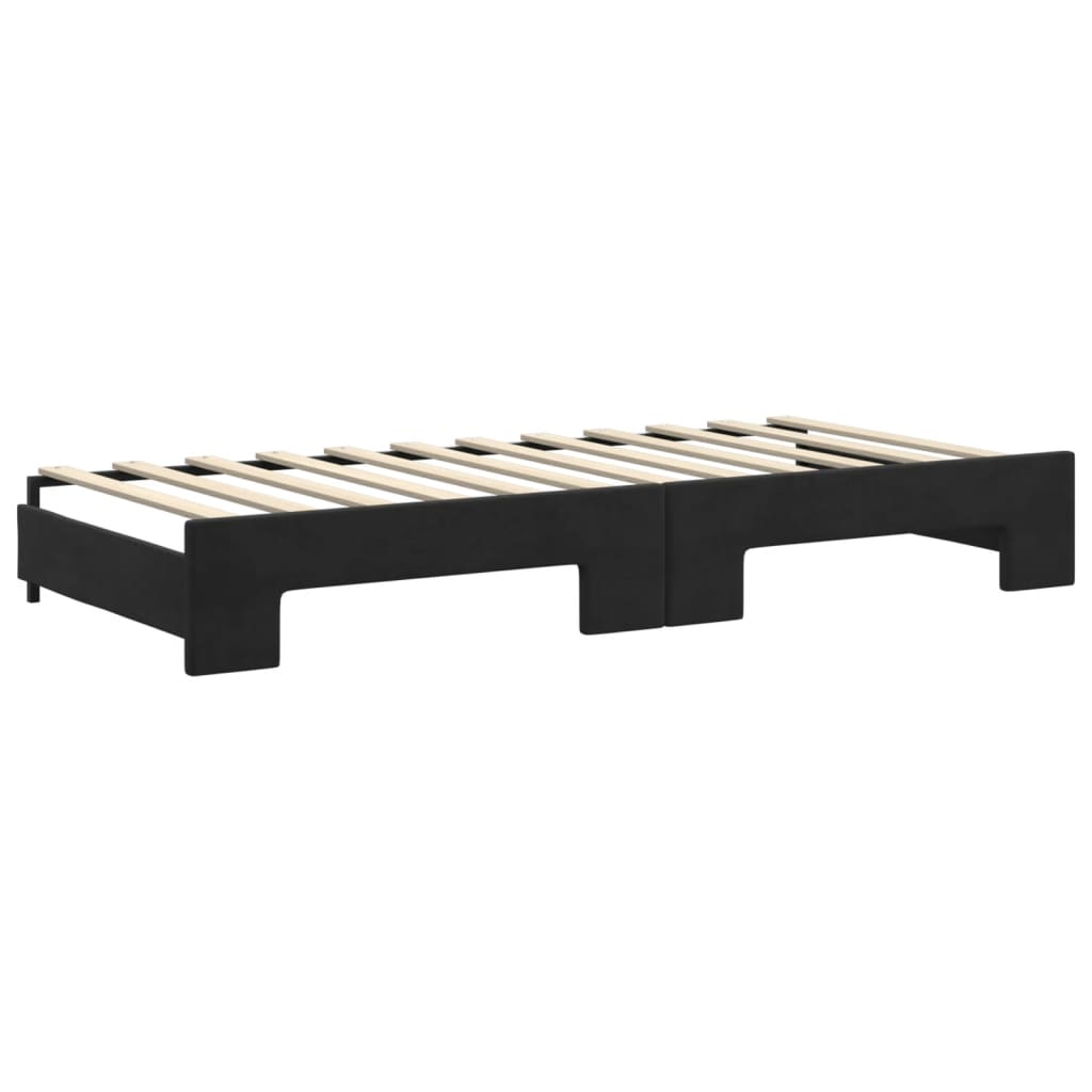 vidaXL Sofa rozsuwana, czarna, 90x200 cm, aksamit