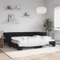 vidaXL Sofa rozsuwana, czarna, 90x200 cm, aksamit
