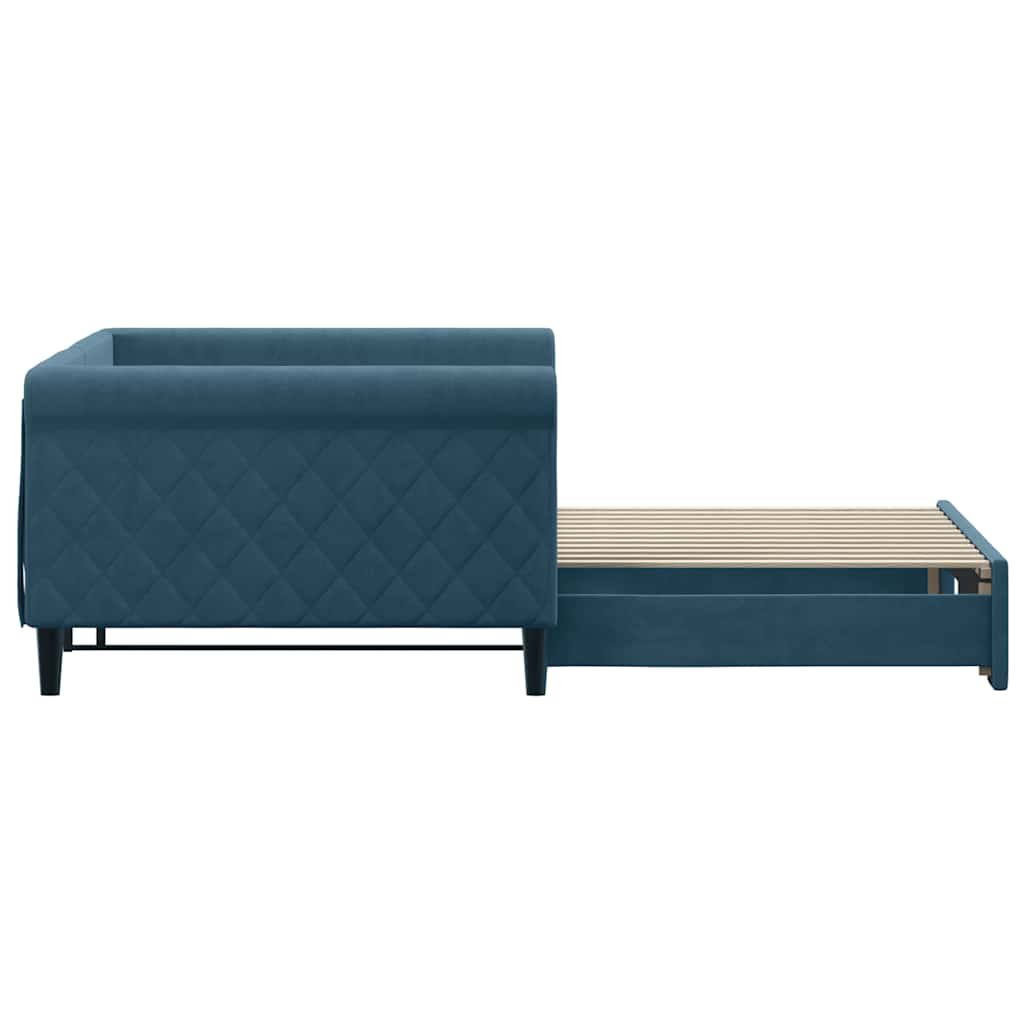 vidaXL Sofa rozsuwana, niebieska, 100x200 cm, aksamit