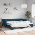 vidaXL Sofa rozsuwana, niebieska, 100x200 cm, aksamit