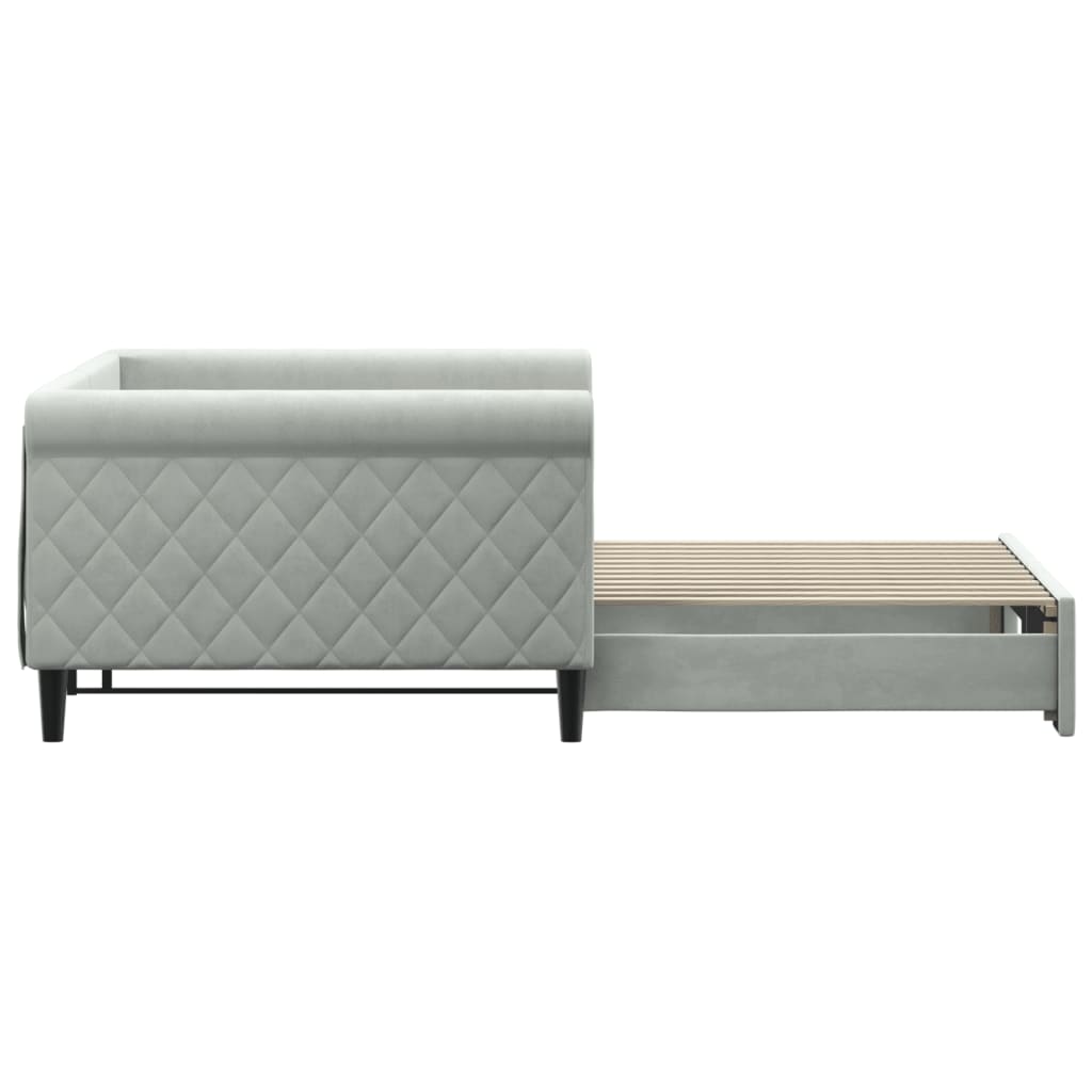 vidaXL Sofa rozsuwana, jasnoszara, 100x200 cm, aksamit