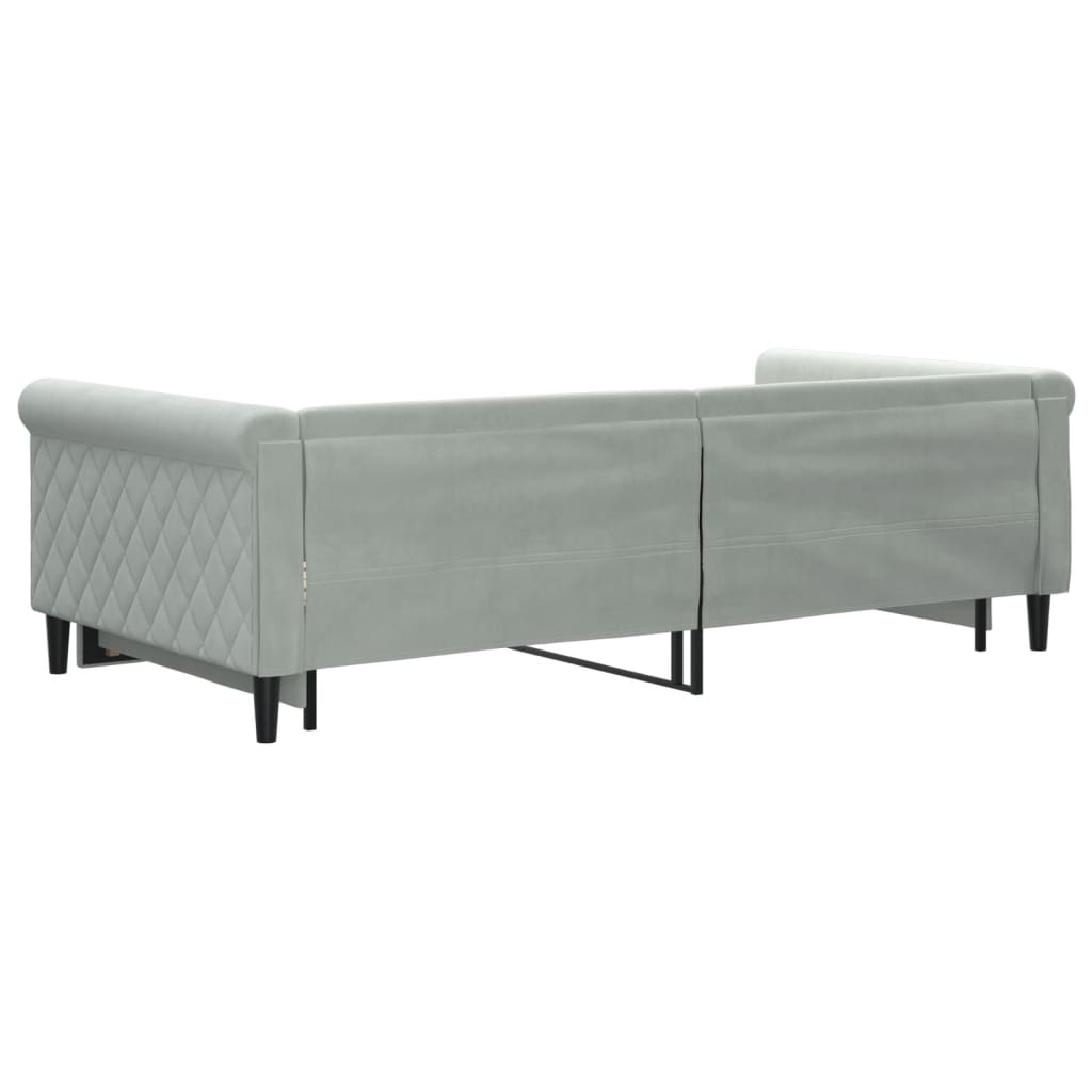 vidaXL Sofa rozsuwana, jasnoszara, 100x200 cm, aksamit