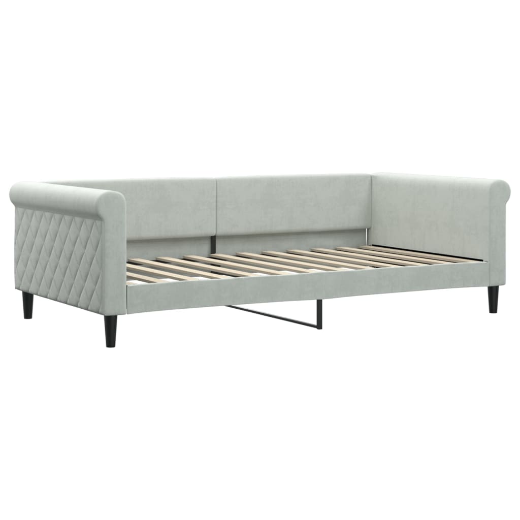 vidaXL Sofa rozsuwana, jasnoszara, 100x200 cm, aksamit