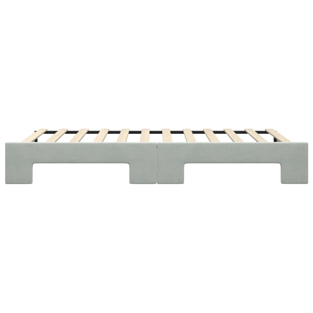 vidaXL Sofa rozsuwana, jasnoszara, 100x200 cm, aksamit
