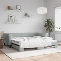 vidaXL Sofa rozsuwana, jasnoszara, 100x200 cm, aksamit