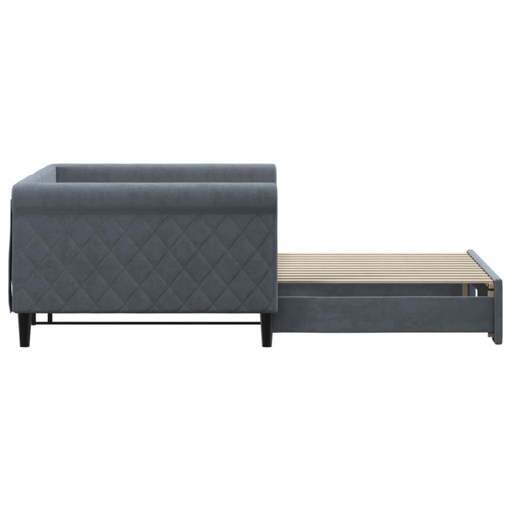 vidaXL Sofa rozsuwana, ciemnoszara, 100x200 cm, aksamit