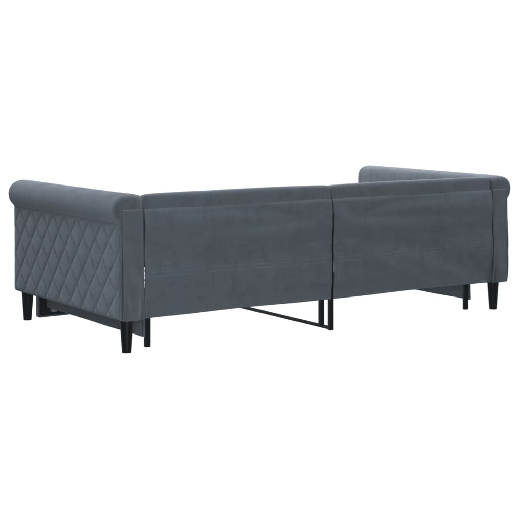 vidaXL Sofa rozsuwana, ciemnoszara, 100x200 cm, aksamit