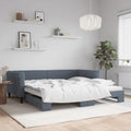 vidaXL Sofa rozsuwana, ciemnoszara, 100x200 cm, aksamit