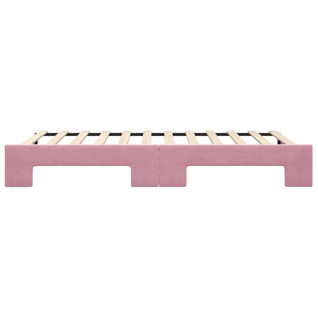 vidaXL Sofa rozsuwana, różowa, 100x200 cm, aksamit