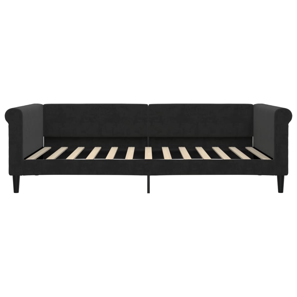 vidaXL Sofa rozsuwana, czarna, 100x200 cm, aksamit