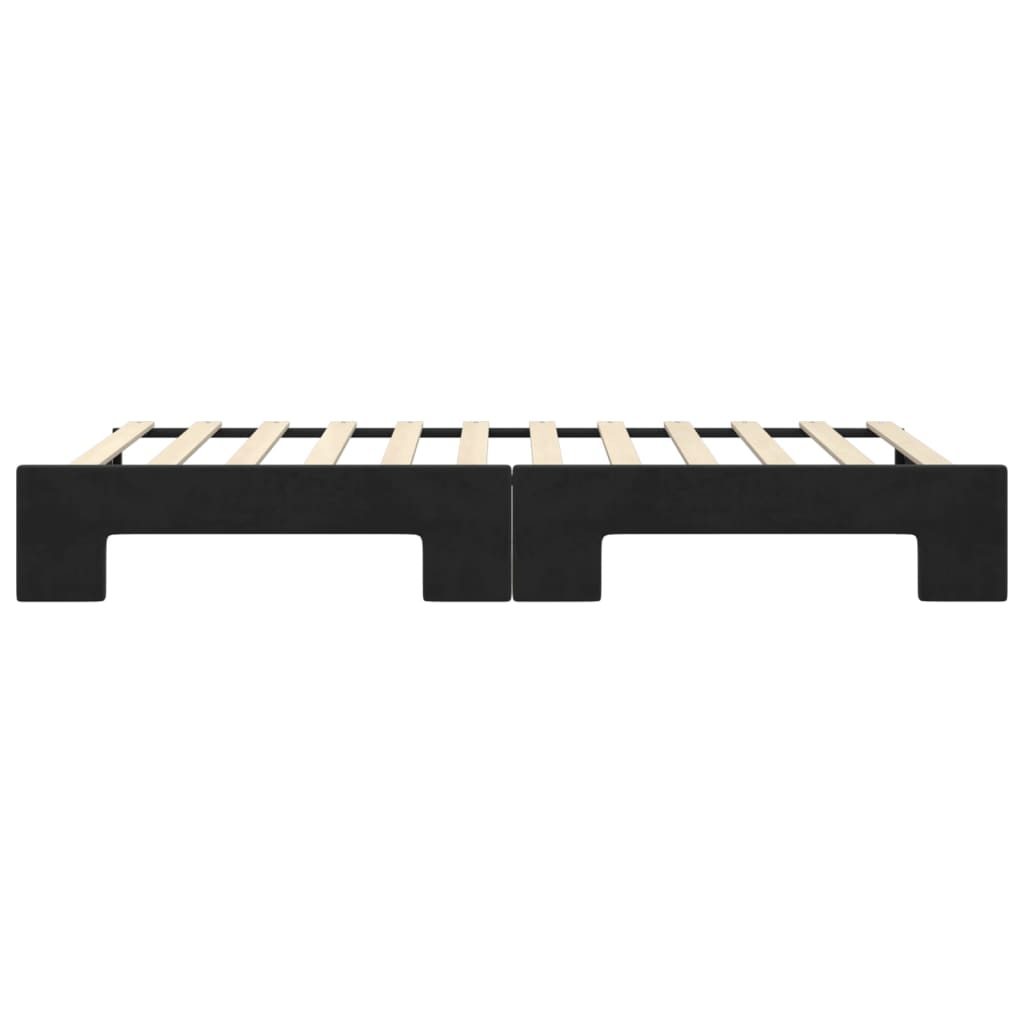vidaXL Sofa rozsuwana, czarna, 100x200 cm, aksamit