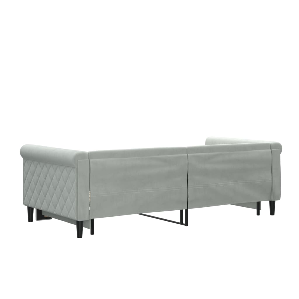 vidaXL Sofa rozsuwana, jasnoszara, 90x190 cm, aksamit