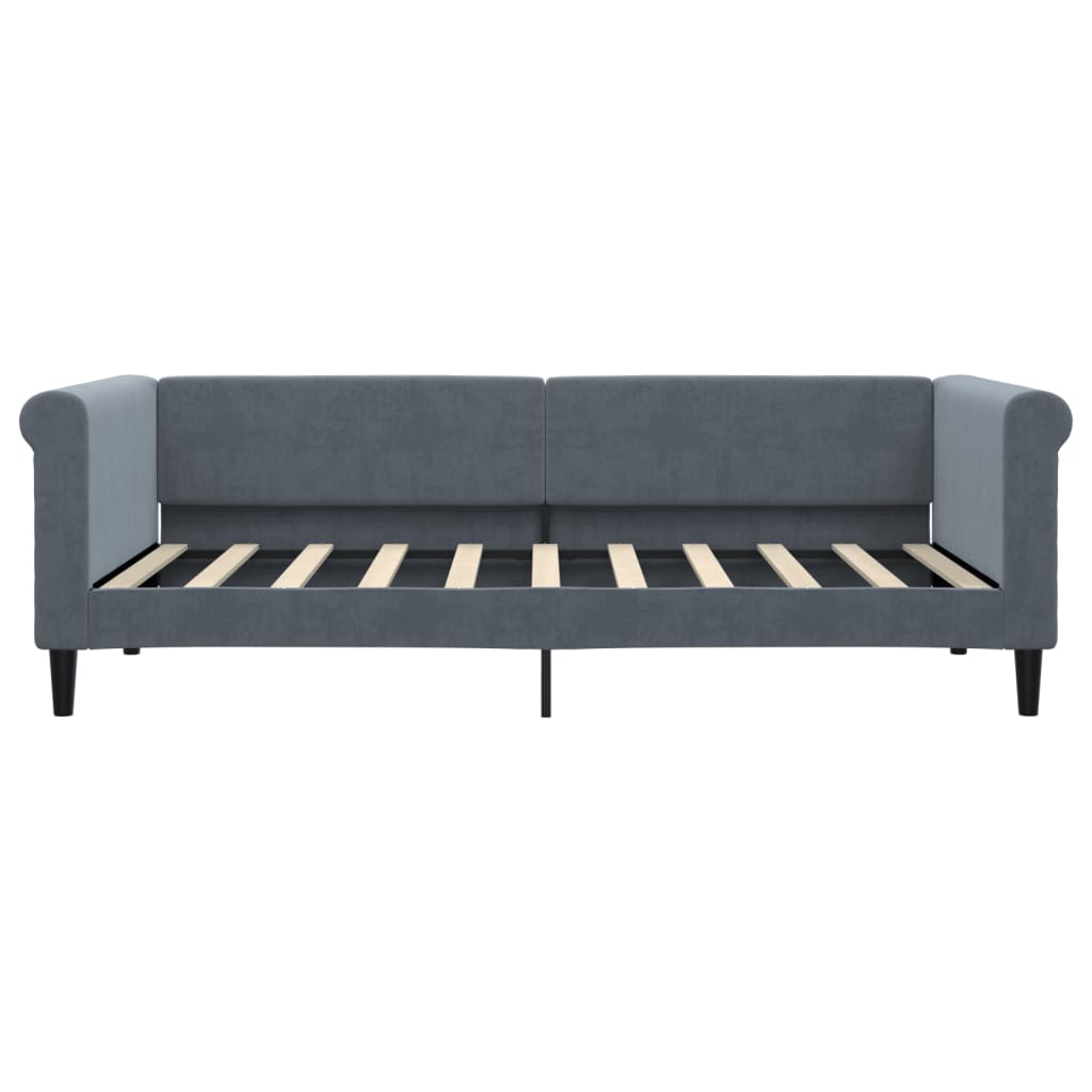 vidaXL Sofa rozsuwana, ciemnoszara, 90x190 cm, aksamit