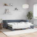 vidaXL Sofa rozsuwana, ciemnoszara, 90x190 cm, aksamit