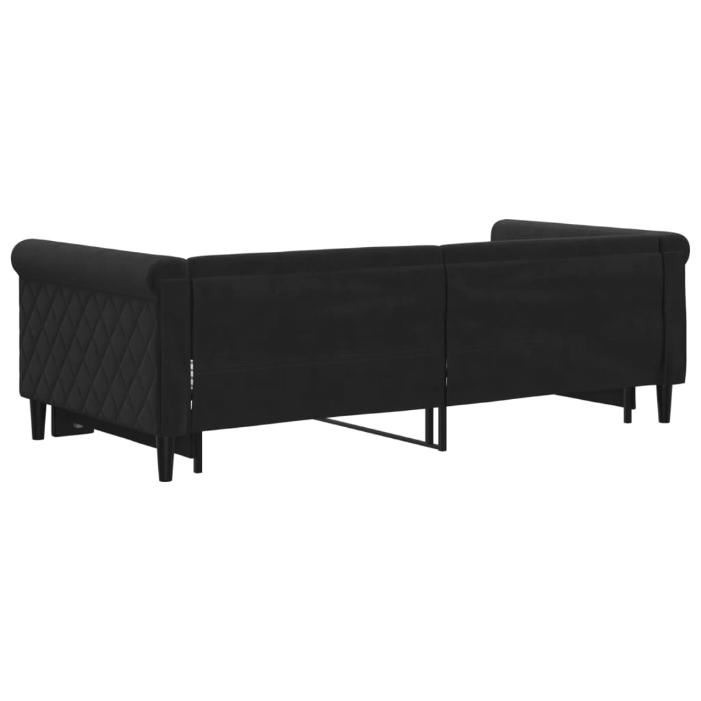 vidaXL Sofa rozsuwana, czarna, 90x190 cm, aksamit