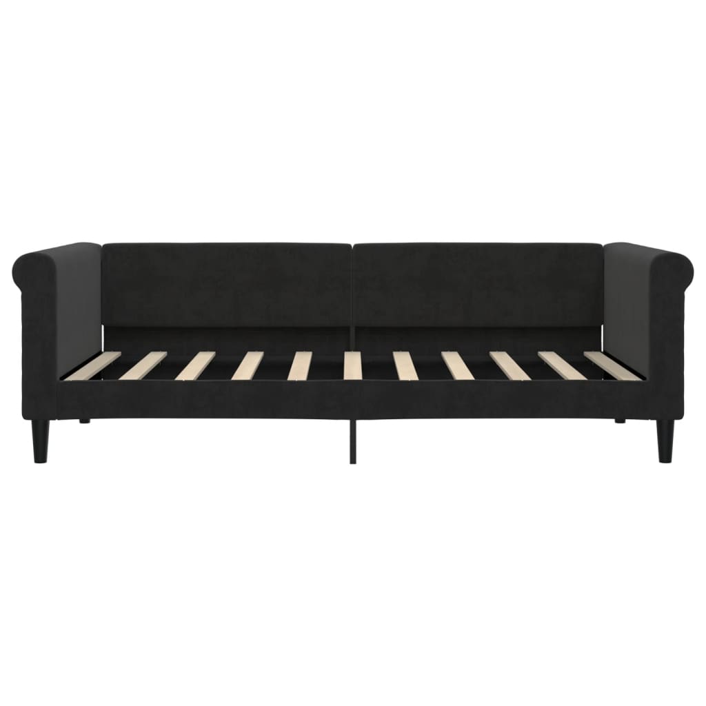 vidaXL Sofa rozsuwana, czarna, 90x190 cm, aksamit