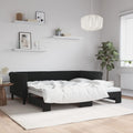 vidaXL Sofa rozsuwana, czarna, 90x190 cm, aksamit