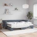 vidaXL Sofa rozsuwana z materacami, ciemnoszara, 80x200 cm, aksamit