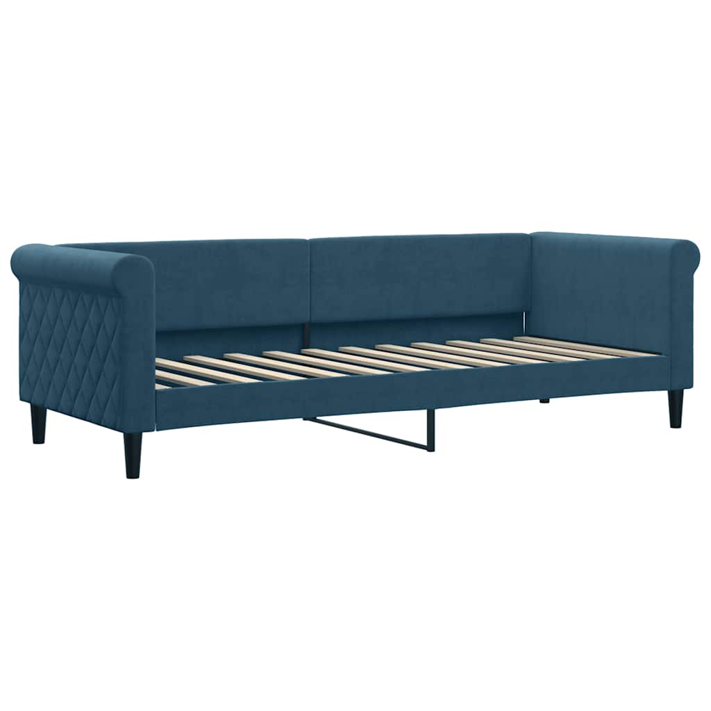 vidaXL Sofa rozsuwana z szufladami, niebieska, 80x200 cm, aksamit