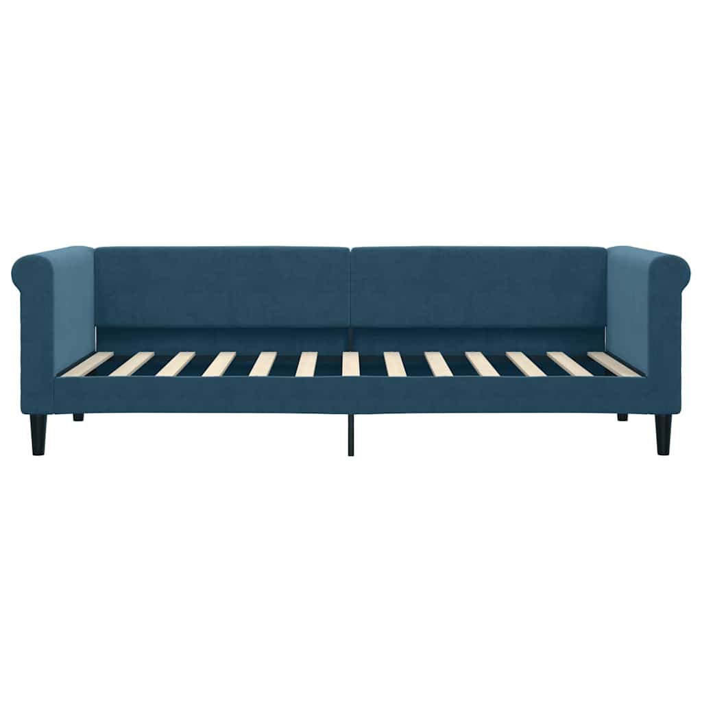 vidaXL Sofa rozsuwana z szufladami, niebieska, 80x200 cm, aksamit