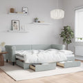 vidaXL Sofa rozsuwana z szufladami, jasnoszara, 80x200 cm, aksamit