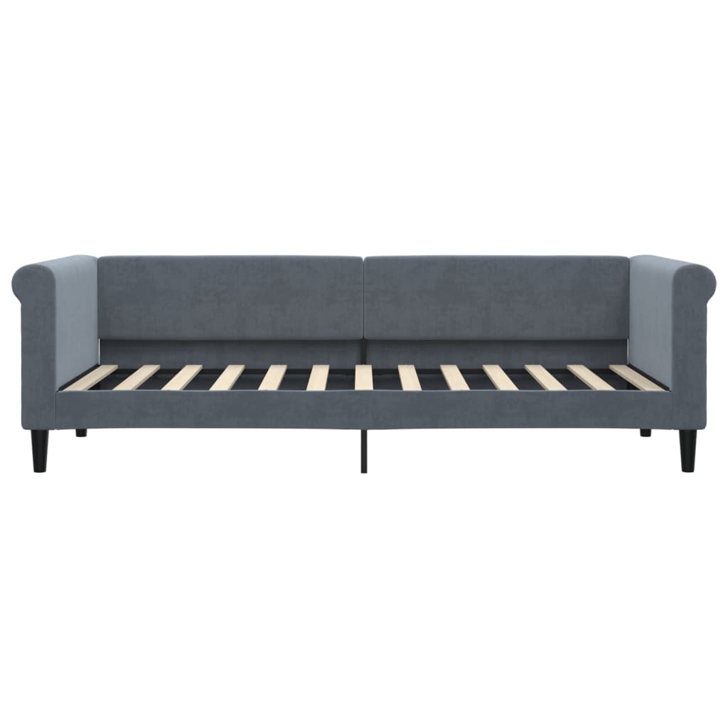 vidaXL Sofa rozsuwana z szufladami, ciemnoszara, 80x200 cm, aksamit
