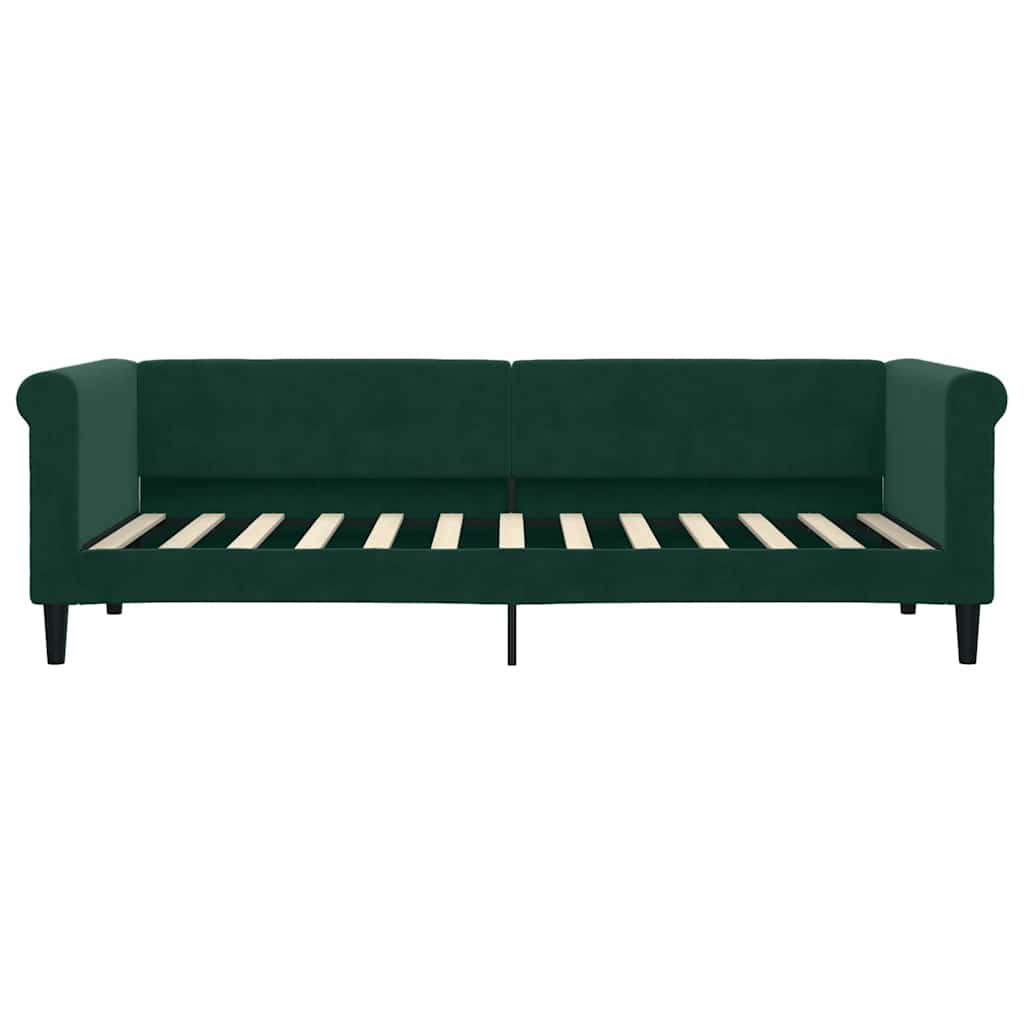 vidaXL Sofa rozsuwana z szufladami, ciemnozielona, 80x200 cm, aksamit