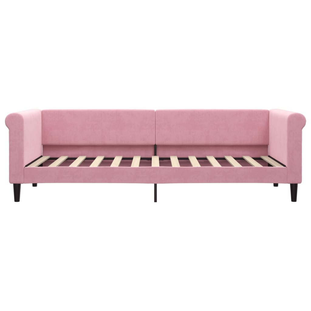 vidaXL Sofa rozsuwana z szufladami, różowa, 80x200 cm, aksamit
