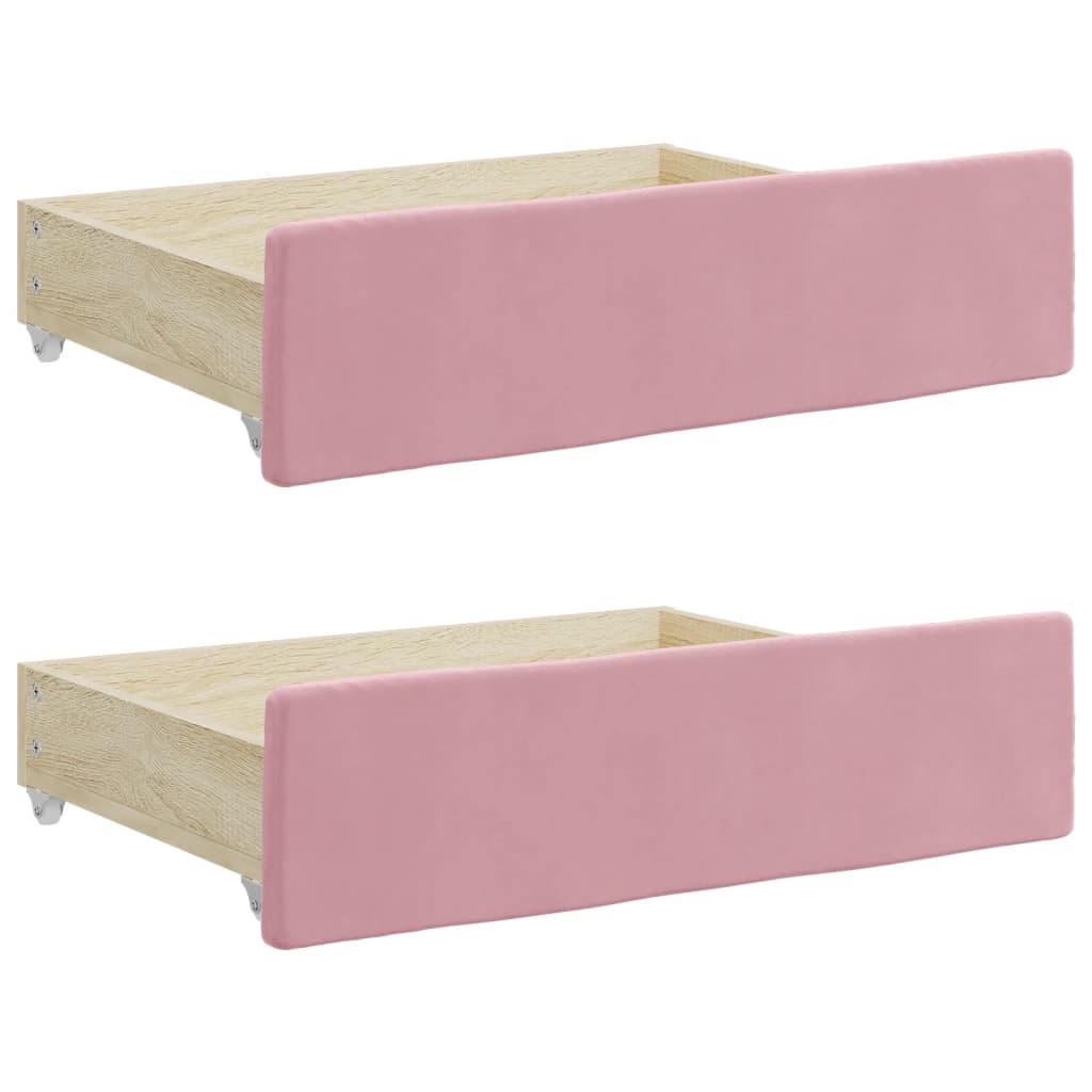vidaXL Sofa rozsuwana z szufladami, różowa, 80x200 cm, aksamit