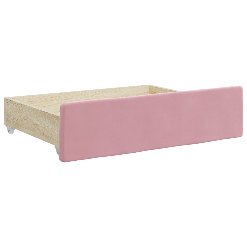 vidaXL Sofa rozsuwana z szufladami, różowa, 80x200 cm, aksamit