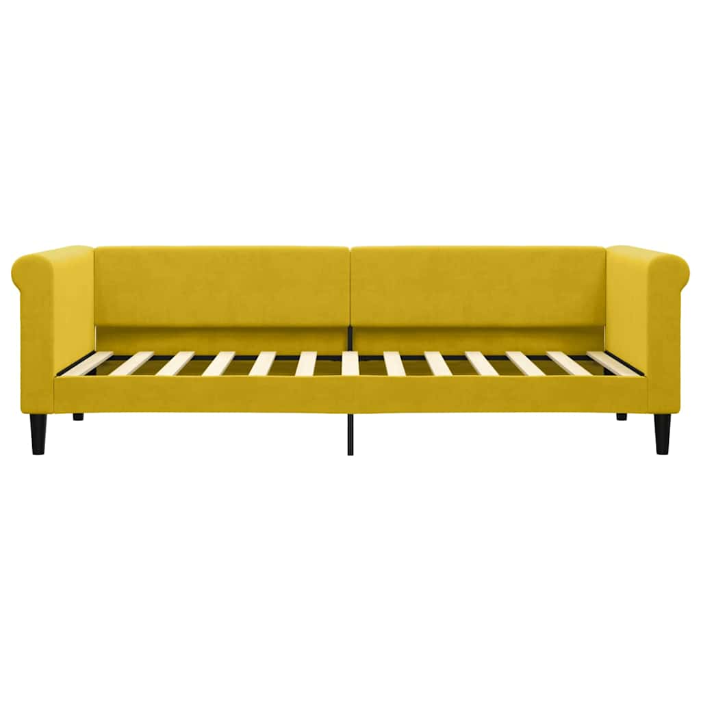 vidaXL Sofa rozsuwana z szufladami, żółta, 80x200 cm, aksamit