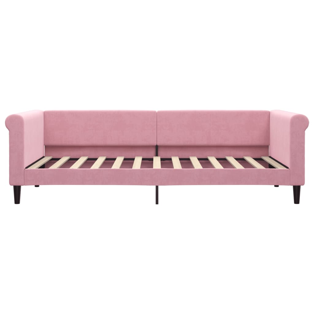 vidaXL Sofa rozsuwana z szufladami, różowa, 90x200 cm, aksamit