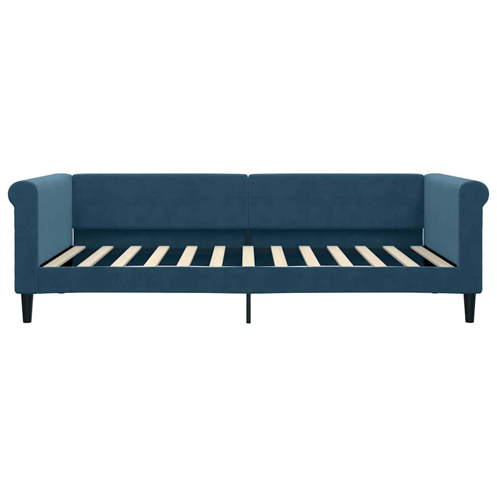 vidaXL Sofa rozsuwana z szufladami, niebieska, 100x200 cm, aksamit