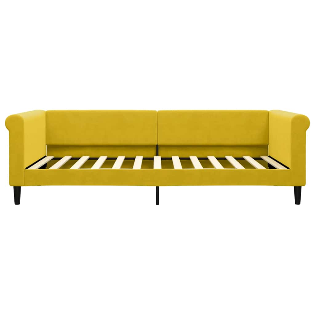 vidaXL Sofa rozsuwana z szufladami, żółta, 100x200 cm, aksamit