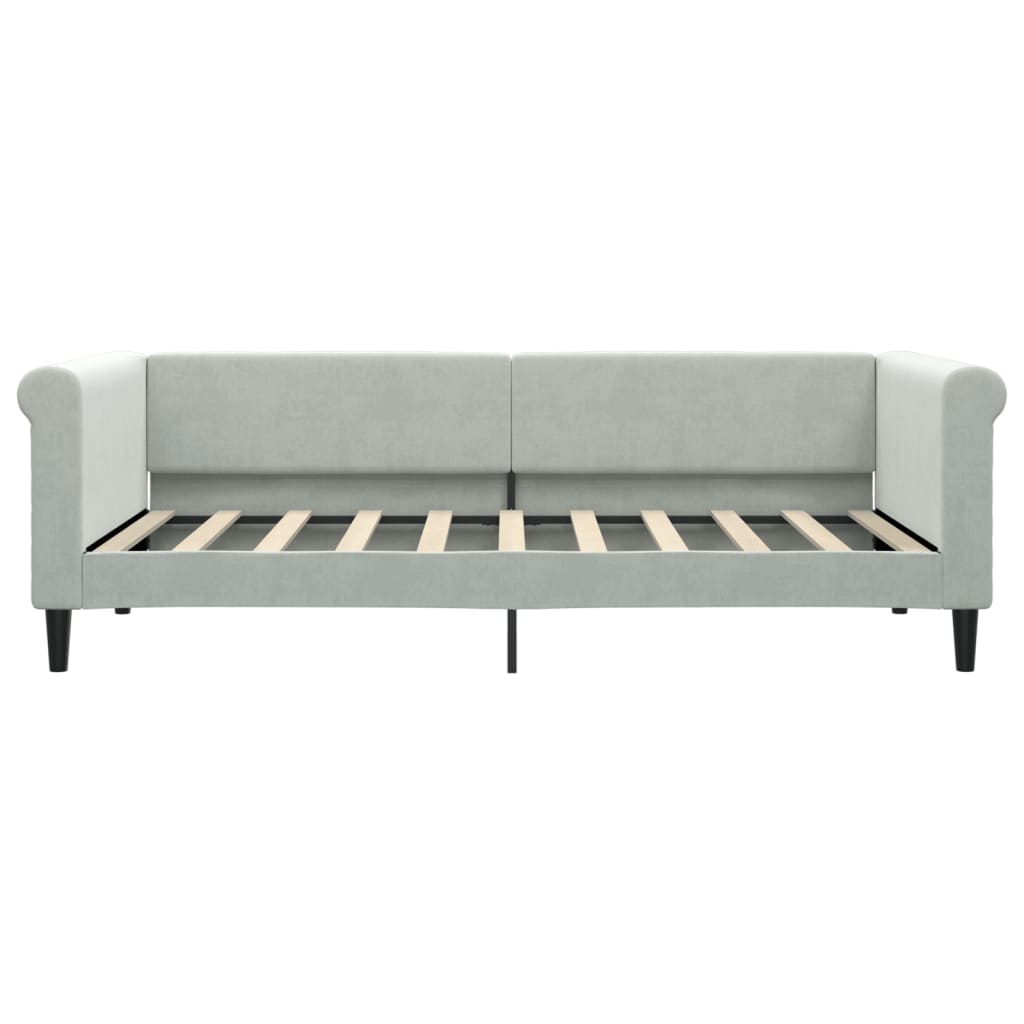 vidaXL Sofa rozsuwana z szufladami, jasnoszara, 90x190 cm, aksamit