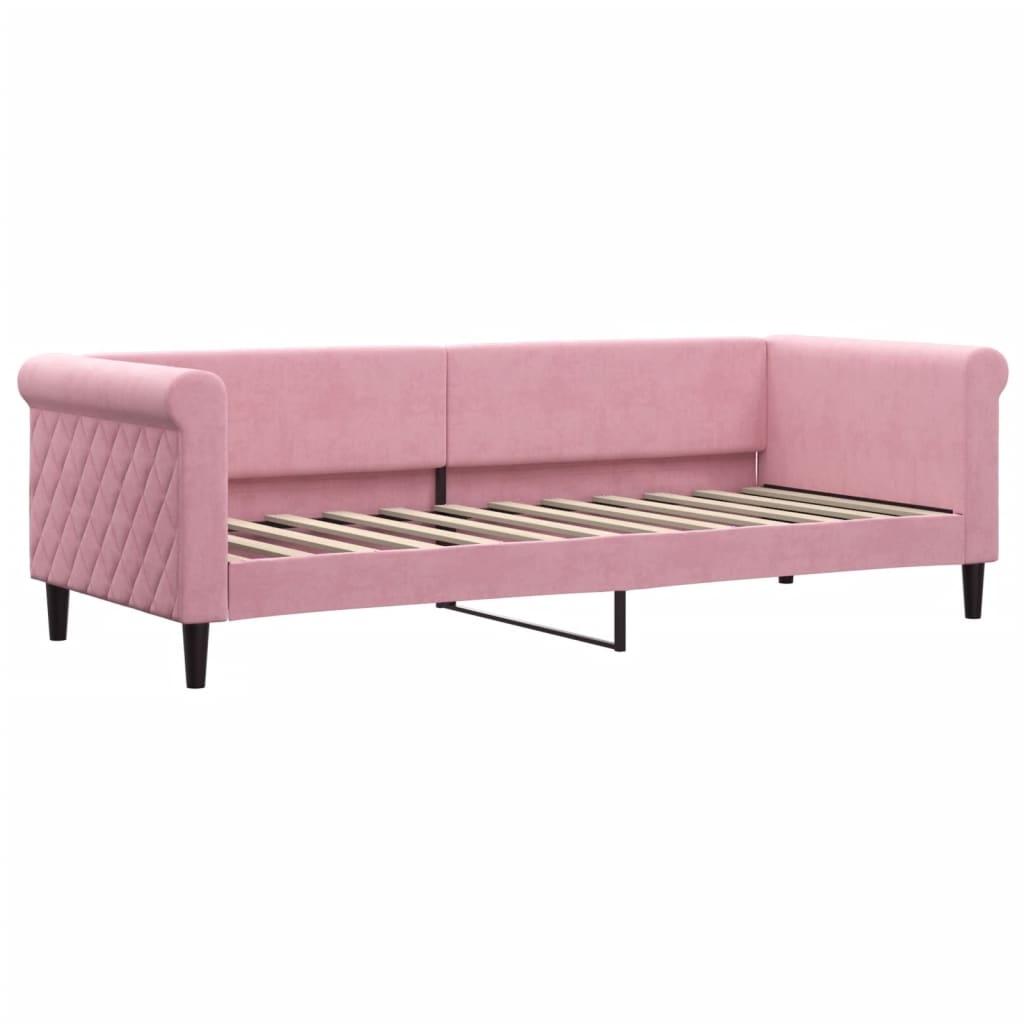 vidaXL Sofa rozsuwana z szufladami, różowa, 80x200 cm, aksamit