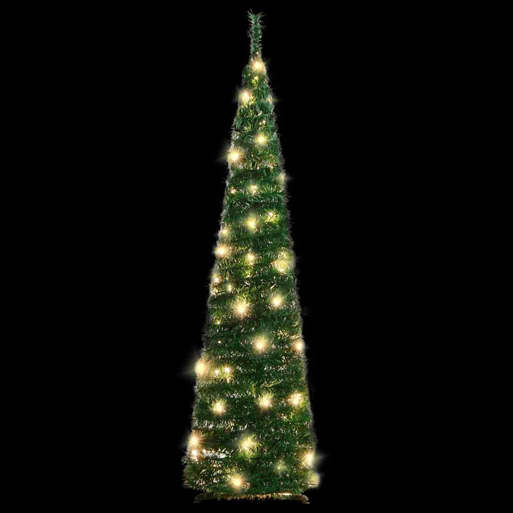 vidaXL Sztuczna choinka typu pop-up, 50 LED, zielona, 120 cm