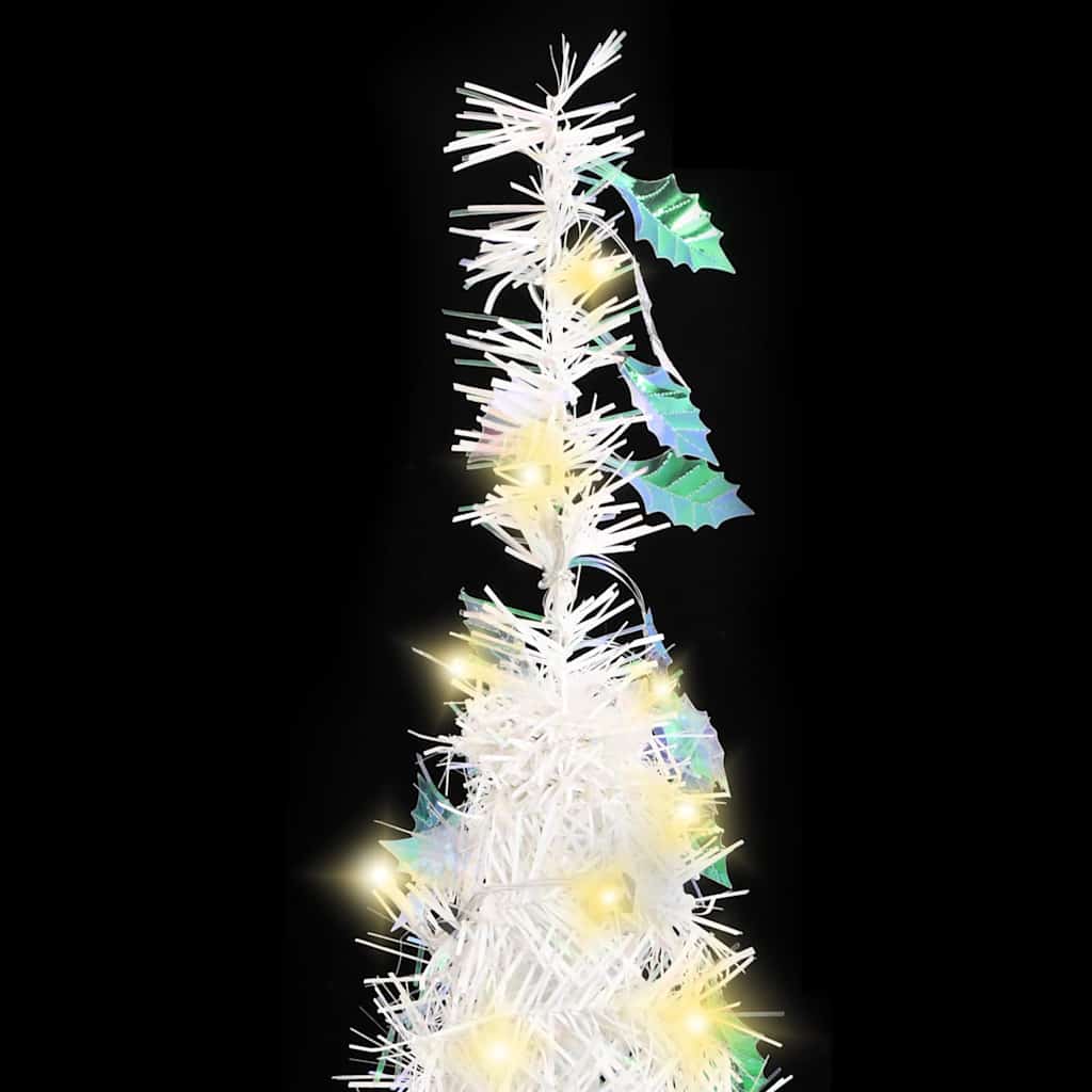 vidaXL Sztuczna choinka typu pop-up, 50 LED, biała, 120 cm