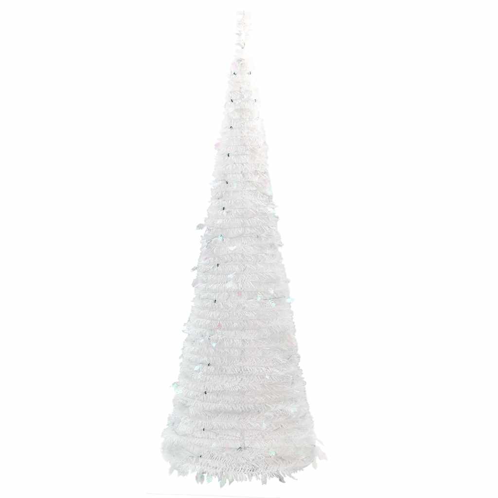 vidaXL Sztuczna choinka typu pop-up, 50 LED, biała, 120 cm