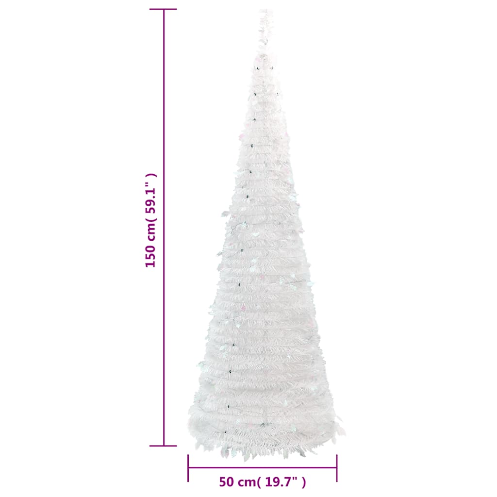 vidaXL Sztuczna choinka typu pop-up, 100 LED, biała, 150 cm