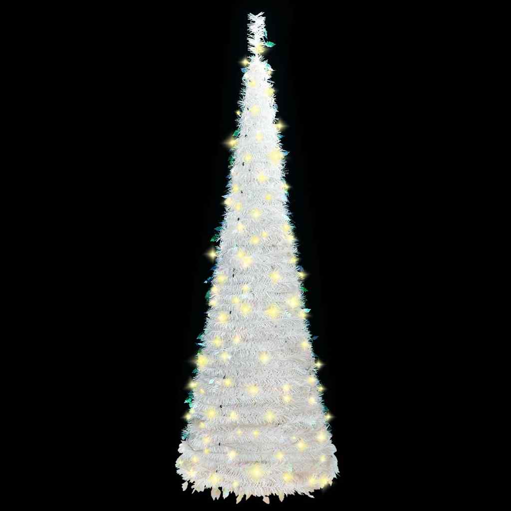 vidaXL Sztuczna choinka typu pop-up, 150 LED, biała, 180 cm