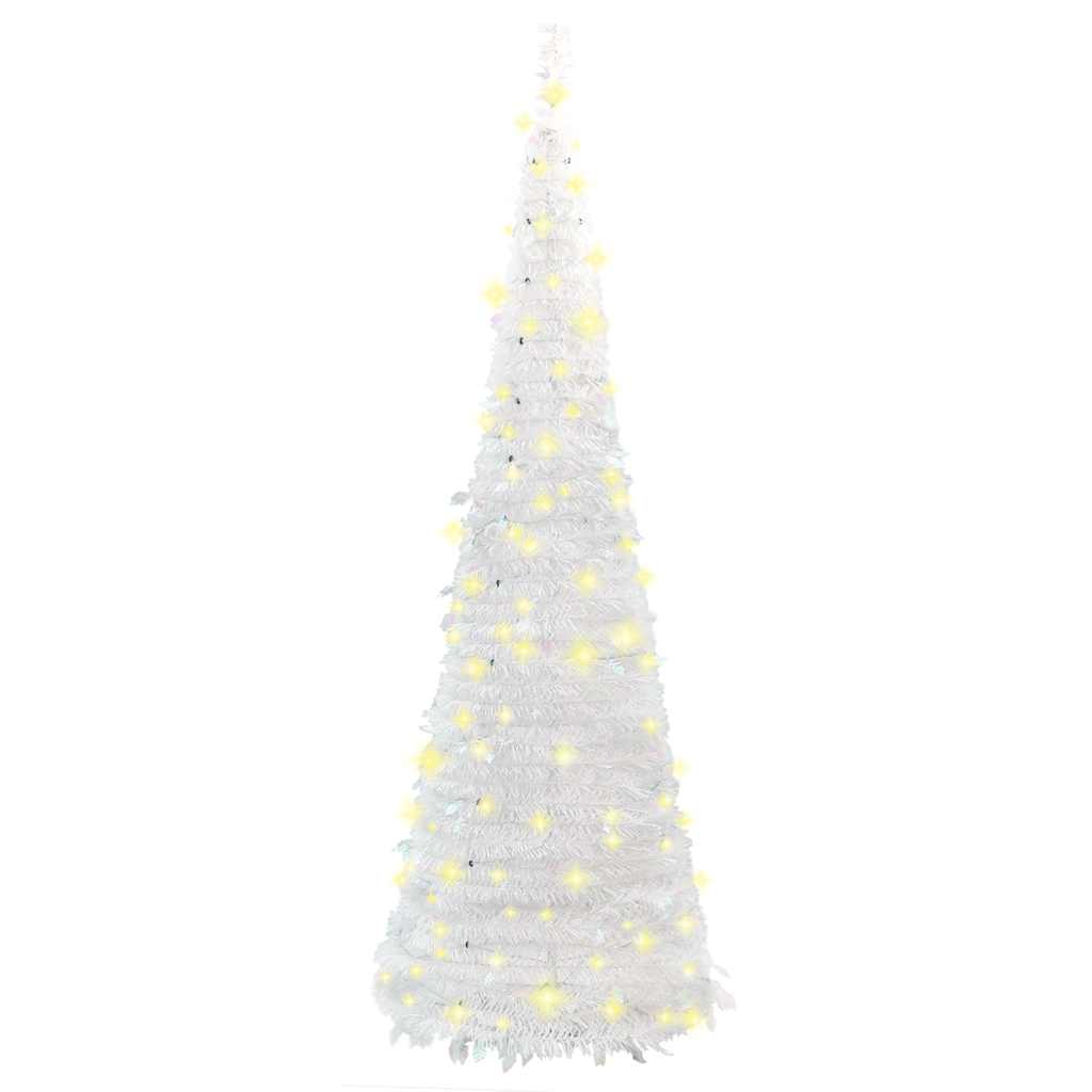 vidaXL Sztuczna choinka typu pop-up, 150 LED, biała, 180 cm