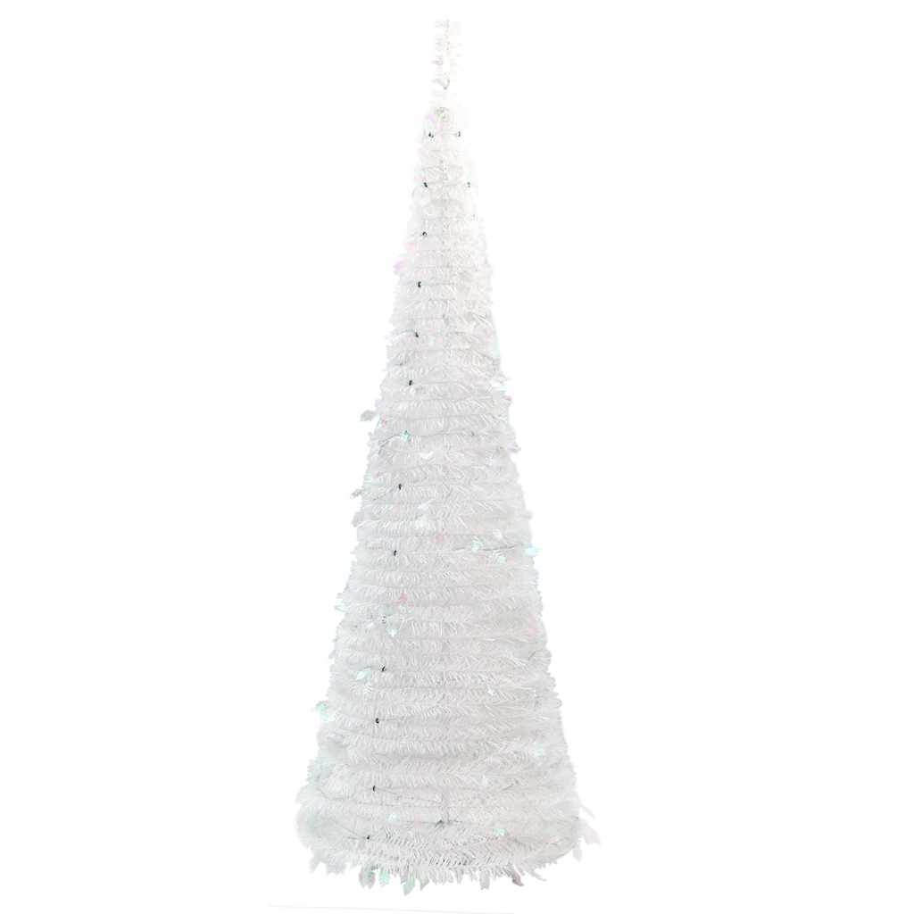 vidaXL Sztuczna choinka typu pop-up, 150 LED, biała, 180 cm