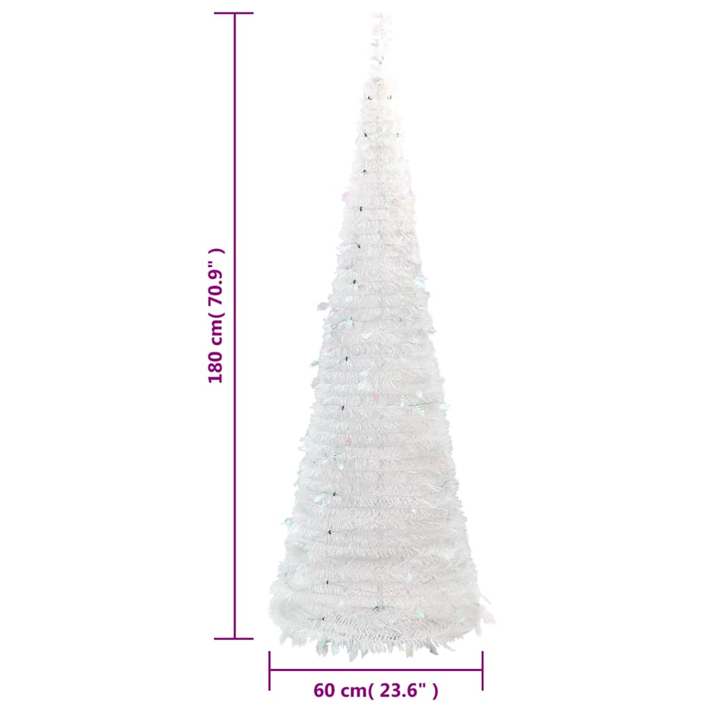 vidaXL Sztuczna choinka typu pop-up, 150 LED, biała, 180 cm
