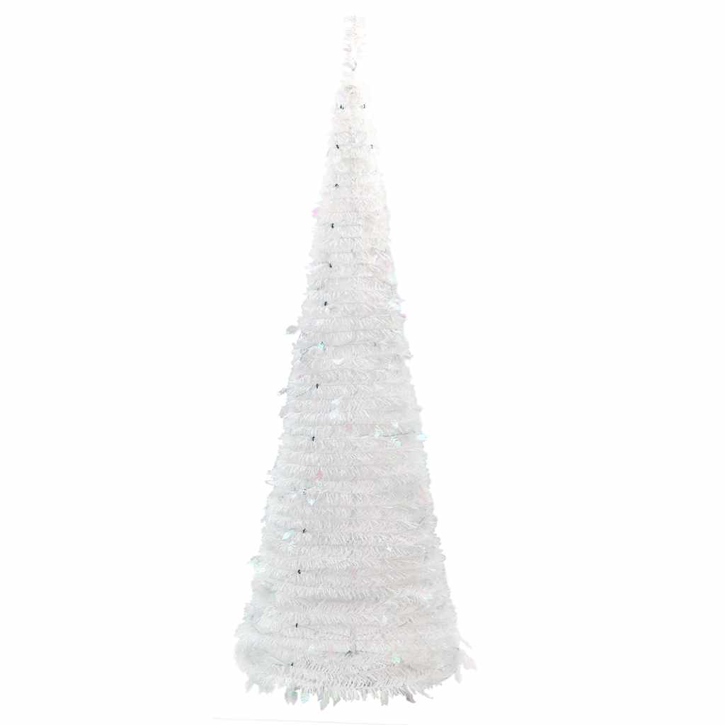 vidaXL Sztuczna choinka typu pop-up, 200 LED, biała, 210 cm
